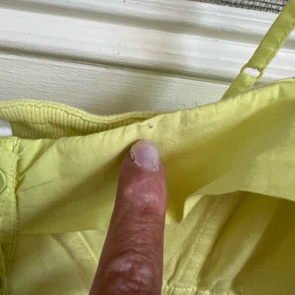 NWT new small Anthropologie clean cut romper shorts yellow tiny FLAW - Picture 6 of 17